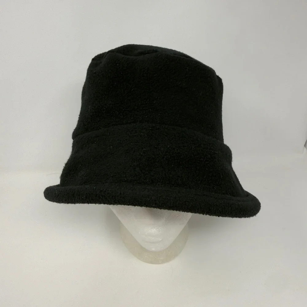 Vintage Eddie Bauer Polartec Fleece Bucket Hat Black Womens One Size Made in USA